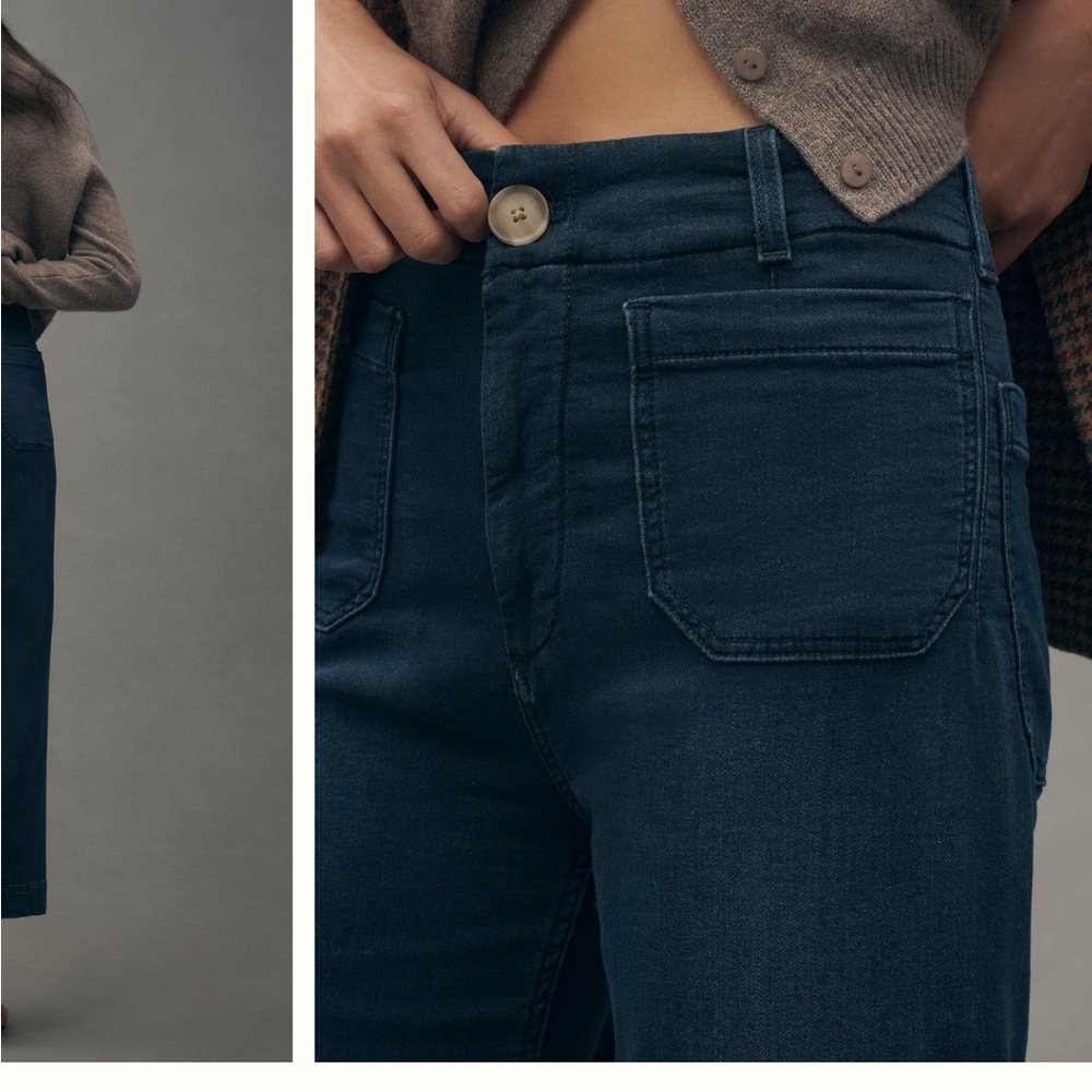 Maeve - The Colette Dark Blue Wide-Leg High-Rise Jeans - Women - Picture 3 of 7